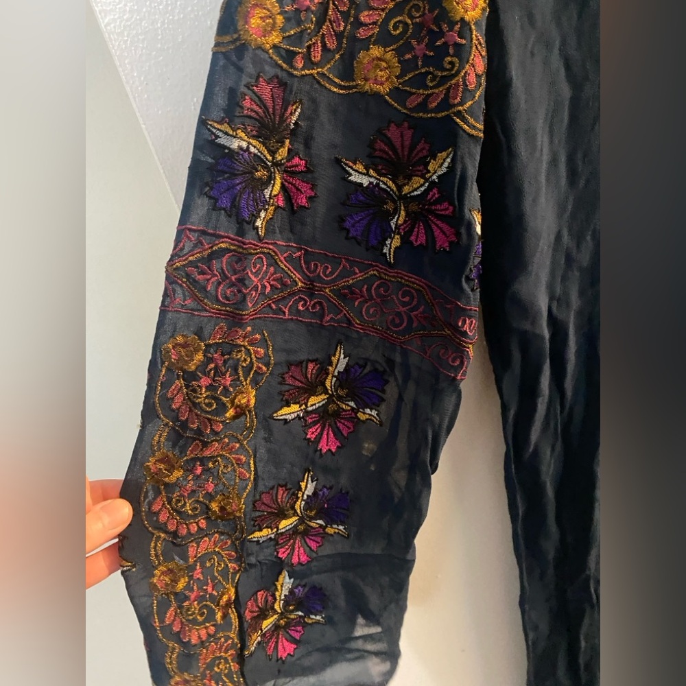 Free People Blue Deep Jewel Casual Dress Nwt L - Picture 4 of 7